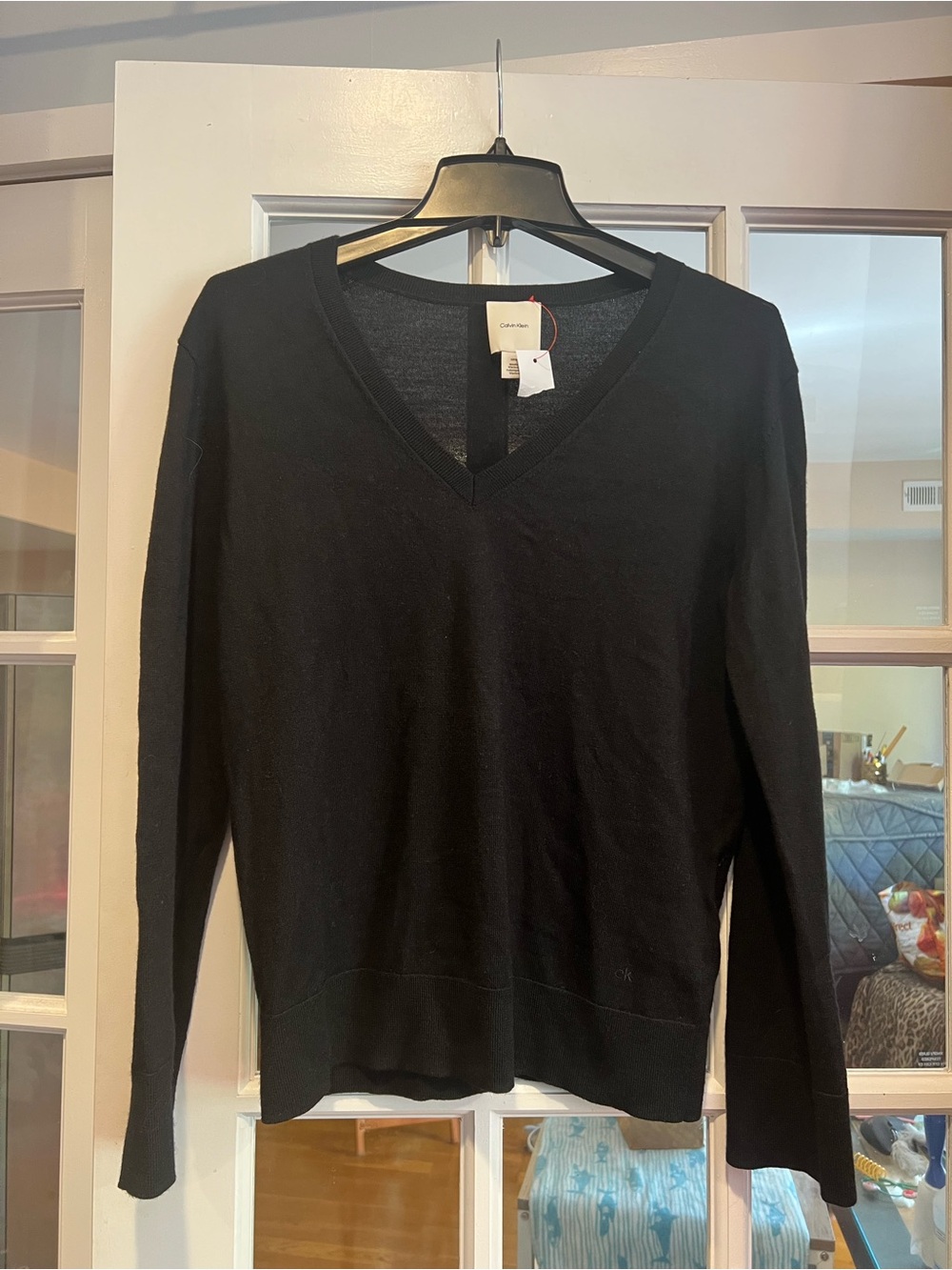 Calvin Klein Black V-Neck Women's Sweater